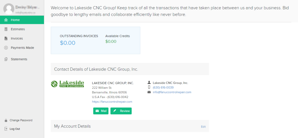 Lakeside CNC Group, Inc. Financial Portal